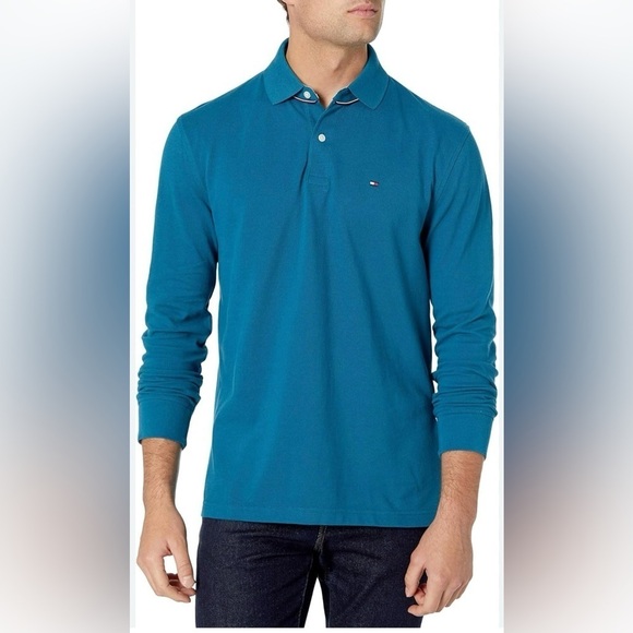 Tommy Hilfiger Other - Tommy Hilfiger Men’s Long Sleeve Cotton Pique Polo Shirt Classic Fit Size 2XL